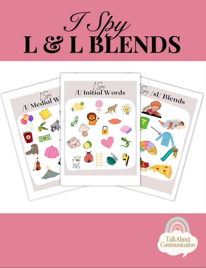 I Spy L All Positions and L Blends - No Prep Articulation Activity
